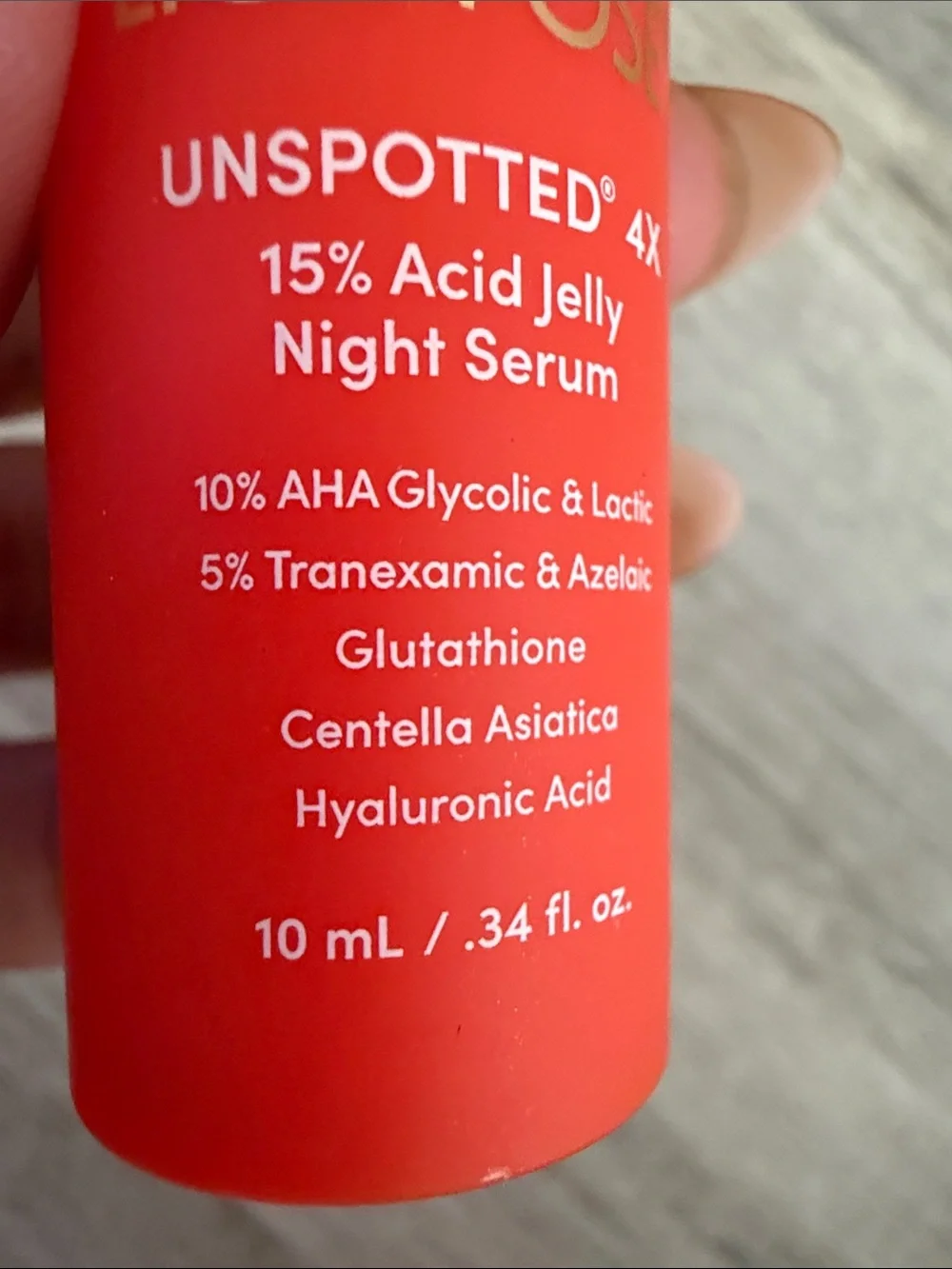 Unspotted 4X 15% Acid Jelly Night Serum - Orange